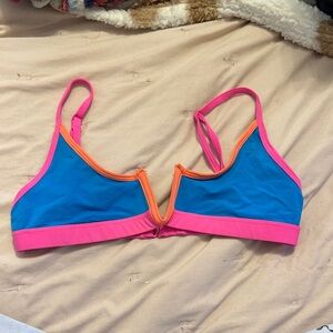 Stylish Pink and Blue Bikini Top